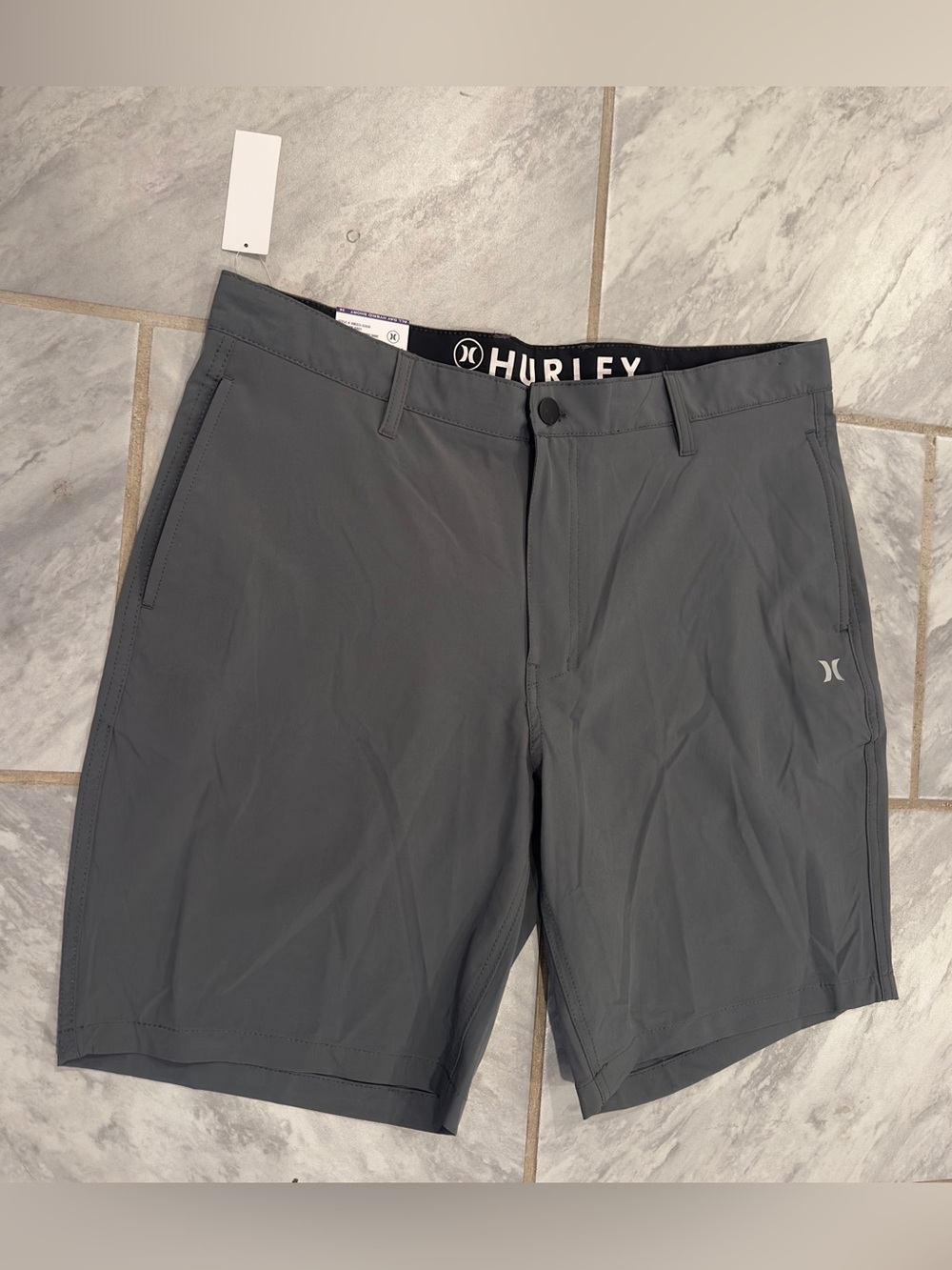NWT Hurley Mens Gray All Day Hybrid Shorts Size 36W Stretch